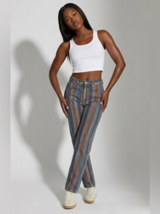 twik Denim - TWIK Simons
Retro Multicolor Striped Jeans High Rise
Straight Leg Denim Size 27